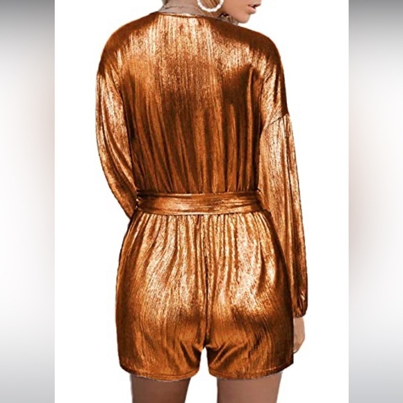 NWT Copper Metallic Romper XS - Picture 4 of 5
